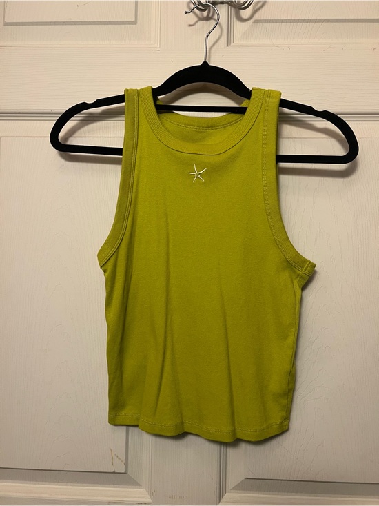 a new day Tops - a new day Lime Green Ribbed Tank Top with a Starfish embroidered
